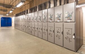Electrical switchgear,Industrial electrical switch panel at substation of power plant